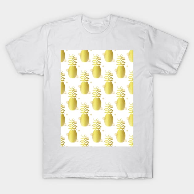 GOLDEN Pineapple Pattern T-Shirt by SartorisArt1